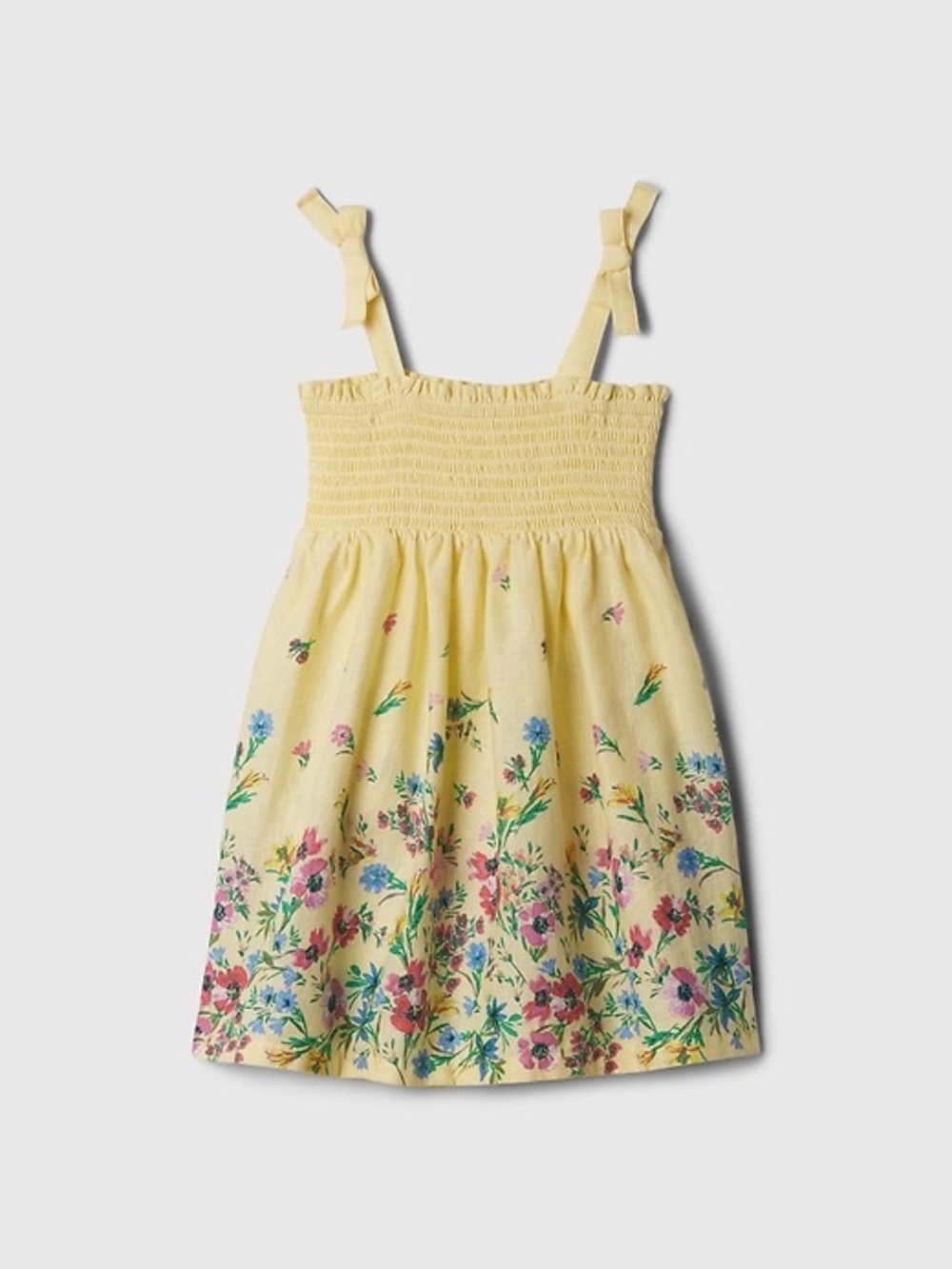babyGap Linen-Cotton Smocked Dress in Maize Yellow